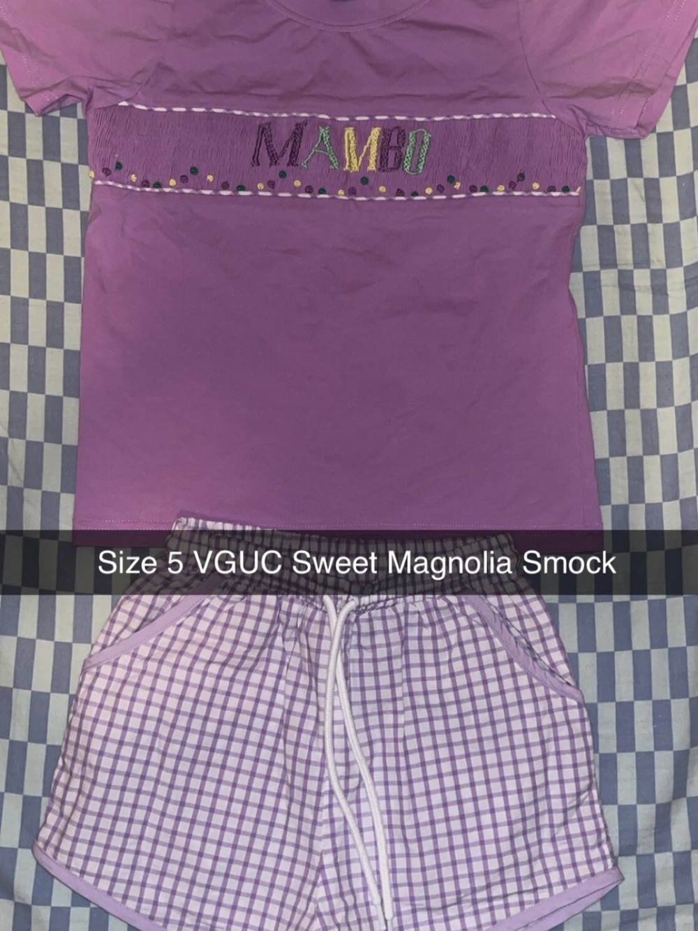 Sweet Magnolia Girls' Lavender Smocked Matching Set